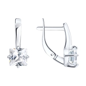 Серьги из серебра с фианитами