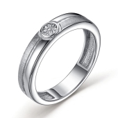 Кольцо из серебра с бриллиантом