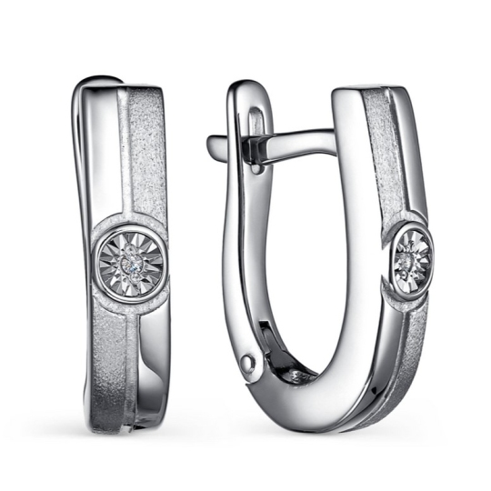 Серьги из серебра с бриллиантами