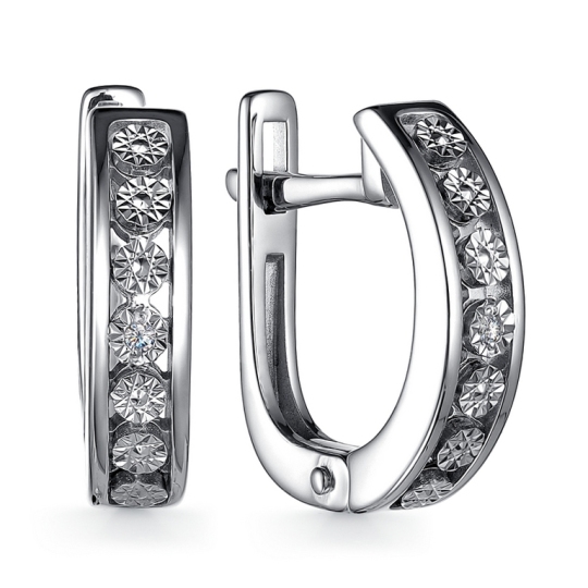 Серьги из серебра с бриллиантами