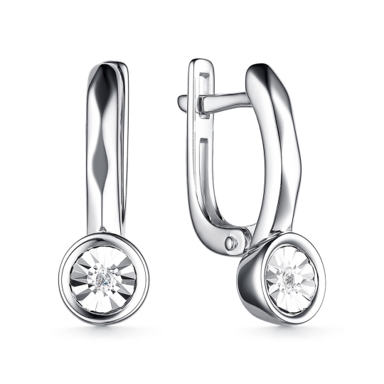 Серьги из серебра с бриллиантами