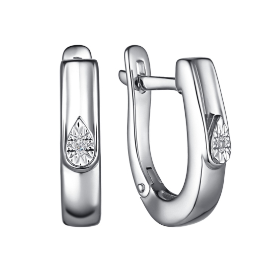 Серьги из серебра с бриллиантами