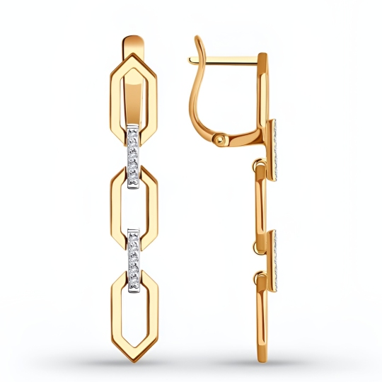 Серьги из золота с фианитами