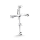 Подвеска-крест из серебра с бриллиантами