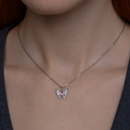 Колье из серебра с фианитами