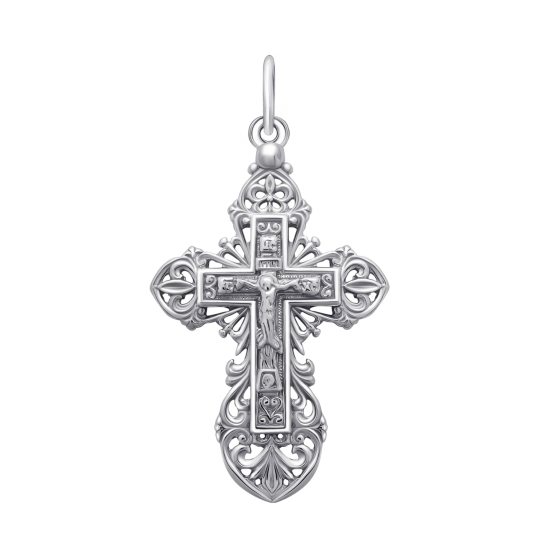 Подвеска-крест из серебра