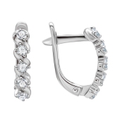 Серьги из серебра с фианитами