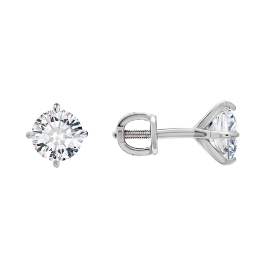 Серьги из серебра с фианитами