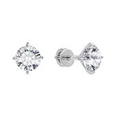 Серьги из серебра с фианитами