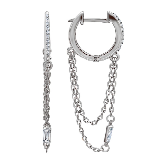 Серьги из серебра с фианитами