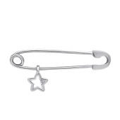 Брошь-булавка из серебра с фианитом