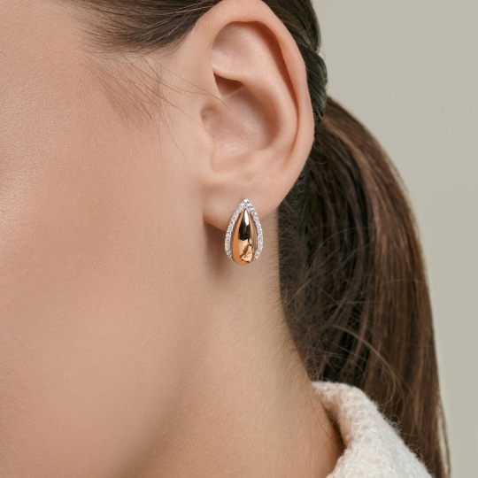 Серьги из золота с фианитами