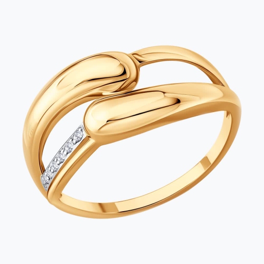 Кольцо из золота с фианитами