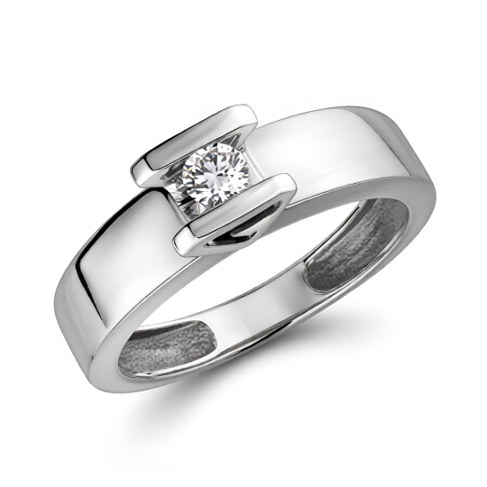 Кольцо из белого золота с бриллиантом