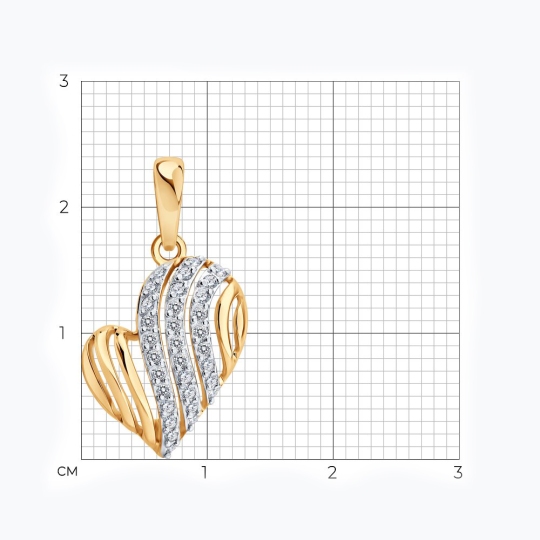 Подвеска из золота с фианитами