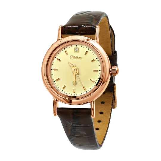 Женские золотые часы с фианитом