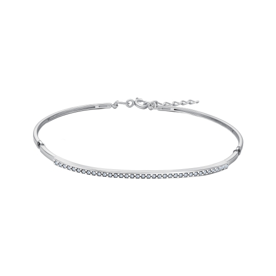 Браслет из серебра с фианитами