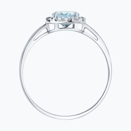 Кольцо из серебра с топазом и фианитами