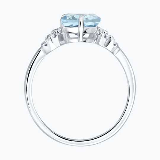 Кольцо из серебра с топазом и фианитами