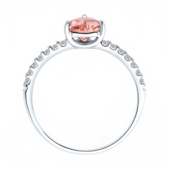 Кольцо из серебра с ювелирным кристаллом и фианитами