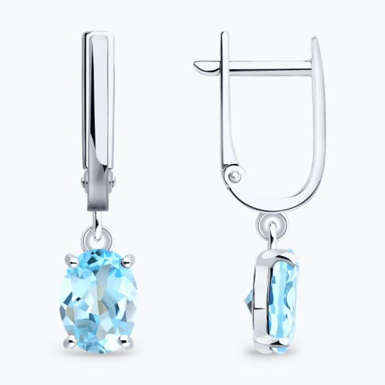 Серьги из серебра с топазами