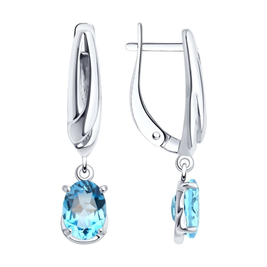 Серьги из серебра с топазами Swiss