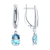 Серьги из серебра с топазами Swiss