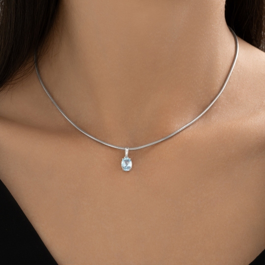 Подвеска из серебра с топазом