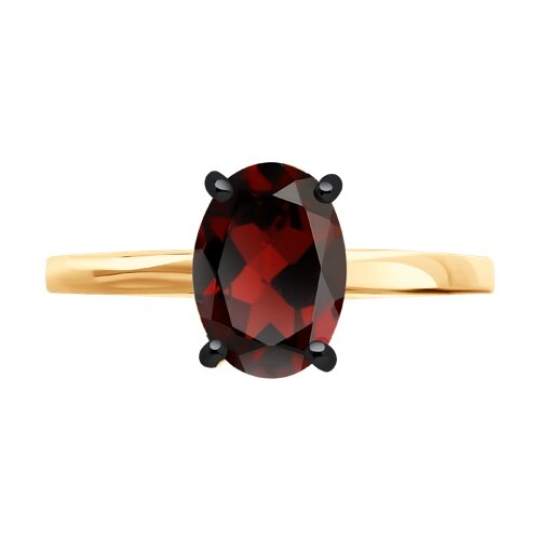 Кольцо из серебра с позолотой и гранатом