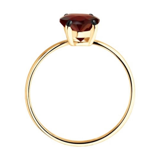 Кольцо из серебра с позолотой и гранатом