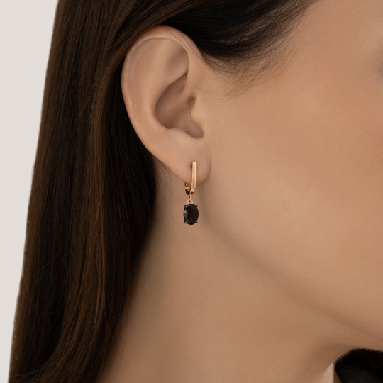 Серьги из серебра с позолотой и гранатами