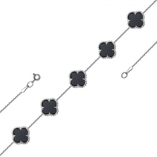 Браслет из серебра с ониксом