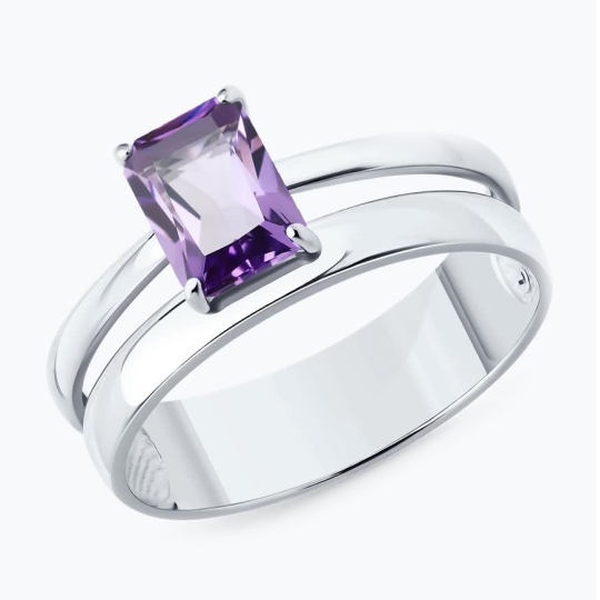 Кольцо из серебра с аметистом