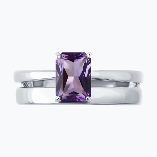 Кольцо из серебра с аметистом