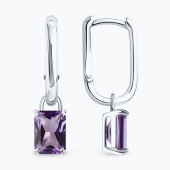 Серьги-трансформеры из серебра с аметистами
