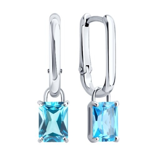 Серьги-трансформеры из серебра с топазами