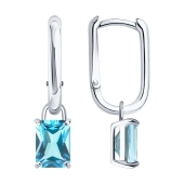 Серьги-трансформеры из серебра с топазами