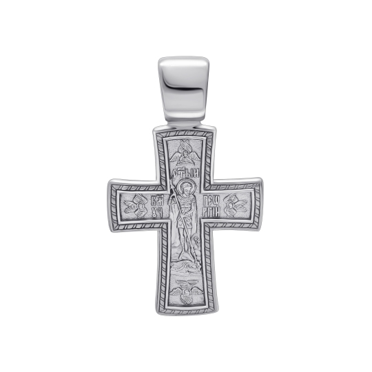 Подвеска-крест из серебра