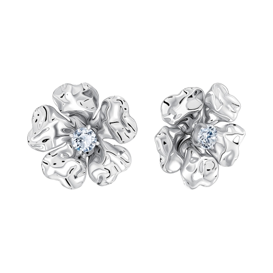 Серьги из серебра с фианитами