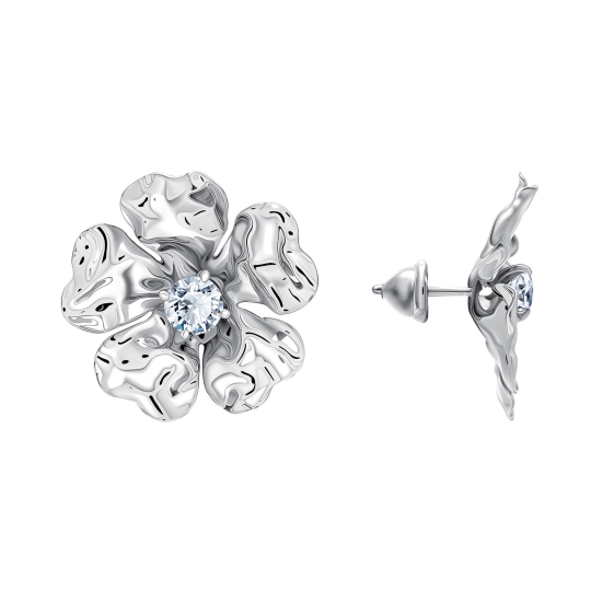 Серьги из серебра с фианитами