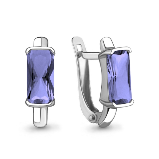 Серьги из серебра с ювелирными кристаллами