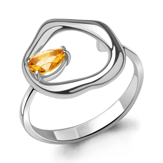 Кольцо из серебра с цитрином