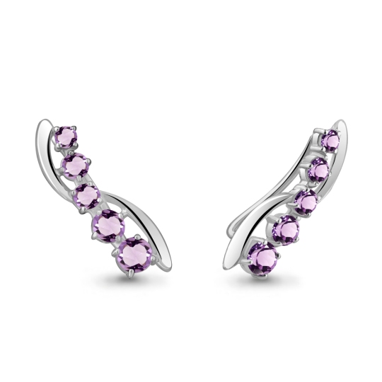 Серьги из серебра с аметистами