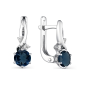 Серьги из серебра с ювелирными кристаллами и фианитами