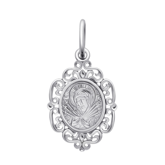 Подвеска из серебра с образом Божьей Матери 