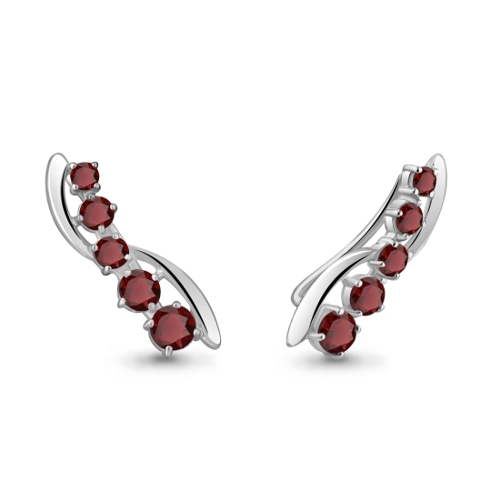 Серьги из серебра с гранатами