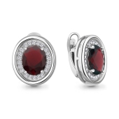 Серьги из серебра с ювелирными кристаллами и фианитами