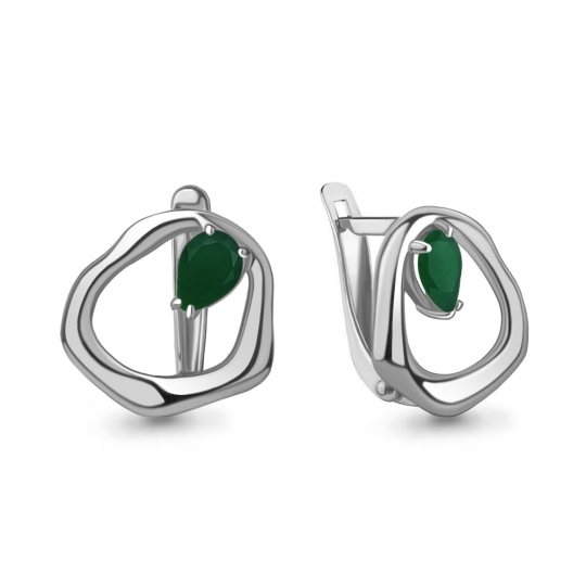 Серьги из серебра с агатами