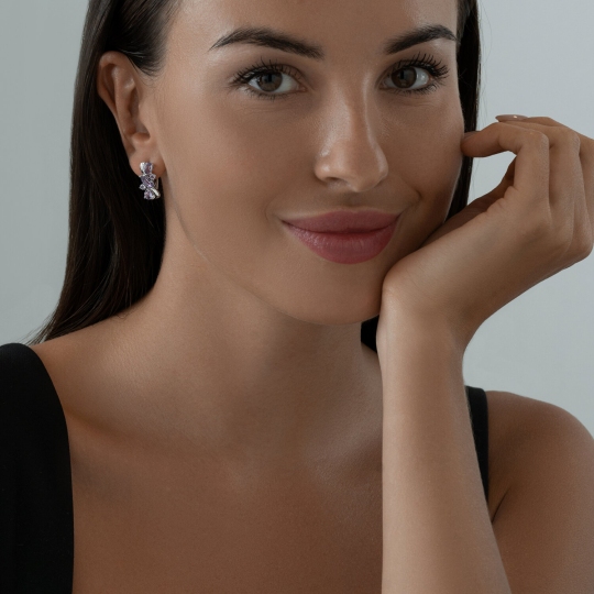 Серьги из серебра с аметистами