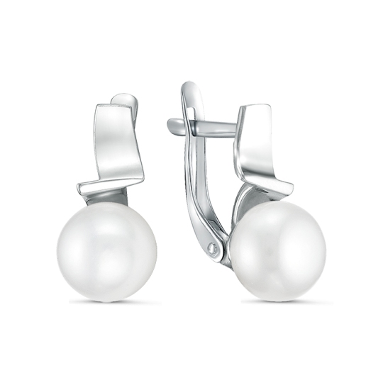 Серьги из серебра с жемчугом